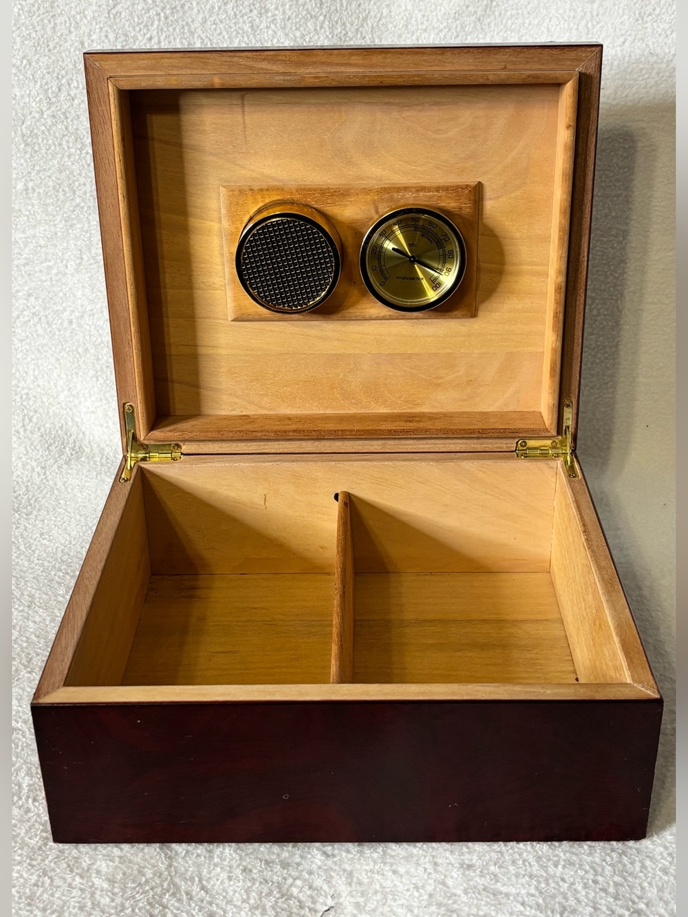 Thompson Gold Plaque on Deep Red Wood Accent